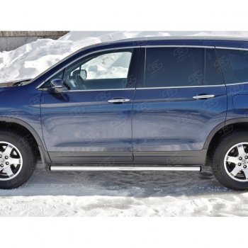 18 799 р. Пороги труба d63 SLITKOFF (вариант №2) Honda Pilot YF6 дорестайлинг (2016-2019)  с доставкой в г. Вологда. Увеличить фотографию 2