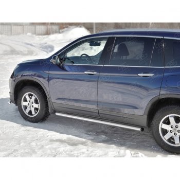 18 799 р. Пороги труба d63 SLITKOFF (вариант №2) Honda Pilot YF6 дорестайлинг (2016-2019)  с доставкой в г. Вологда. Увеличить фотографию 3