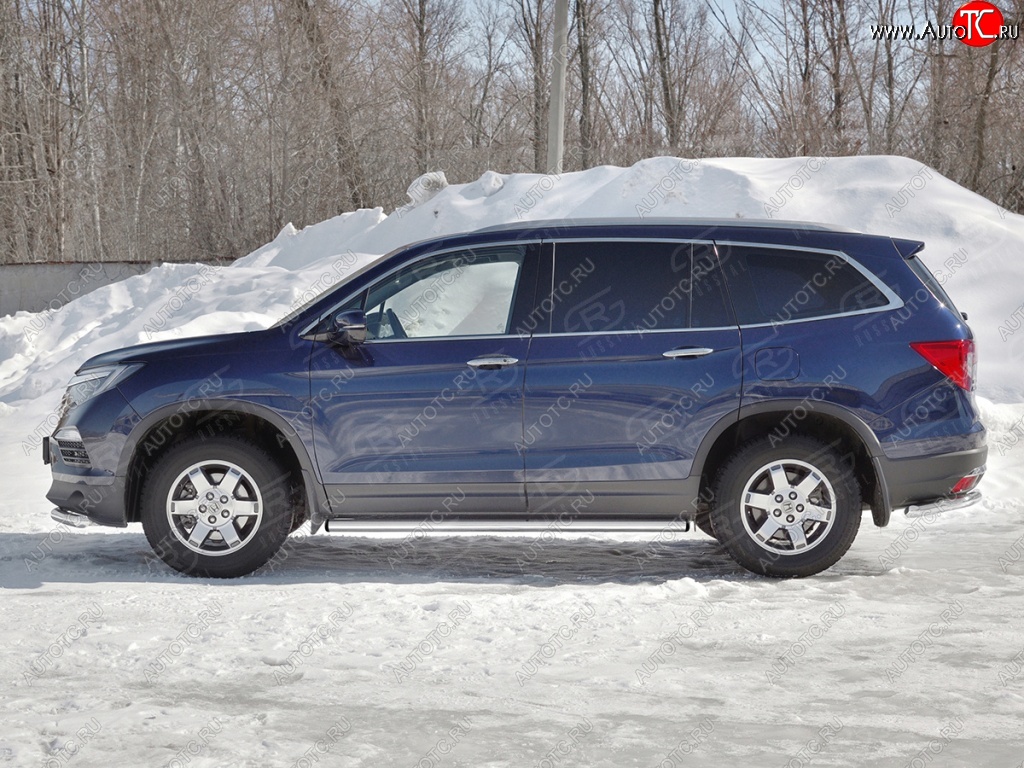 18 799 р. Пороги труба d63 SLITKOFF (вариант №2) Honda Pilot YF6 дорестайлинг (2016-2019)  с доставкой в г. Вологда