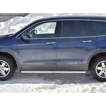 19 999 р. Пороги труба d63 SLITKOFF (вариант №3) Honda Pilot YF6 дорестайлинг (2016-2019)  с доставкой в г. Вологда. Увеличить фотографию 2