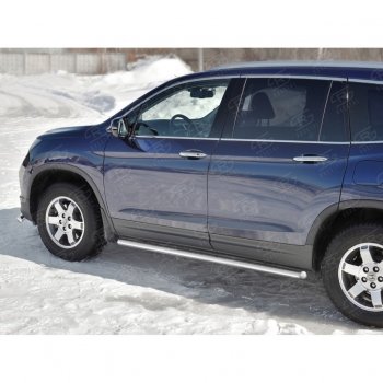 19 999 р. Пороги труба d63 SLITKOFF (вариант №3) Honda Pilot YF6 дорестайлинг (2016-2019)  с доставкой в г. Вологда. Увеличить фотографию 3