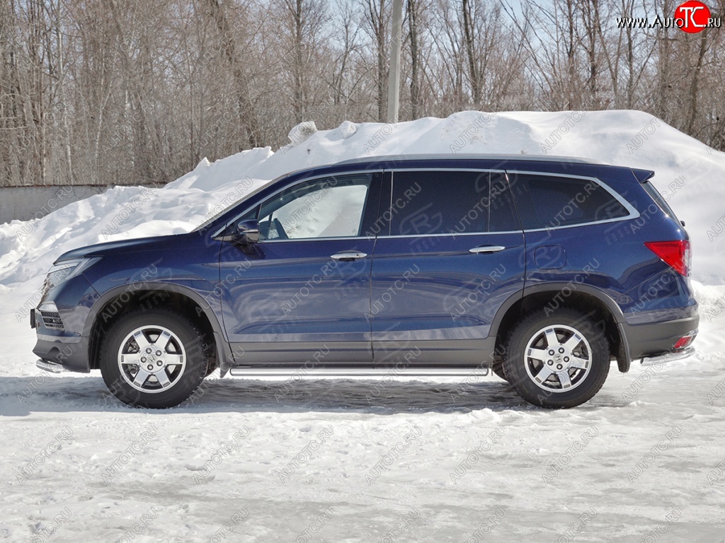 19 999 р. Пороги труба d63 SLITKOFF (вариант №3) Honda Pilot YF6 дорестайлинг (2016-2019)  с доставкой в г. Вологда
