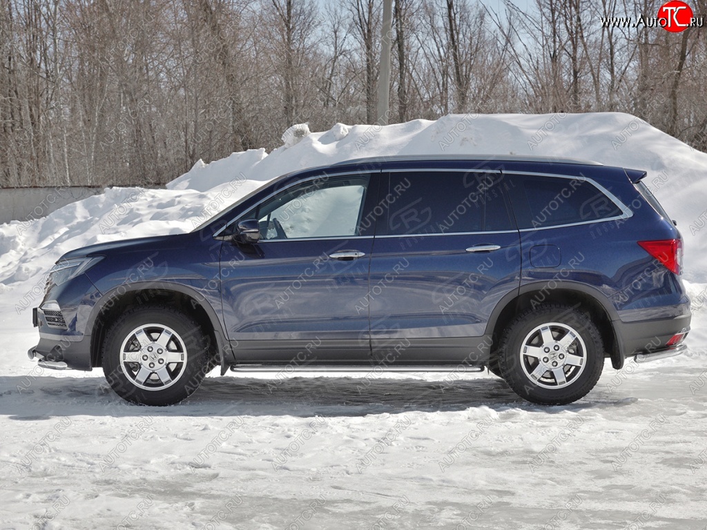 22 999 р. Пороги труба с листом d42 SLITKOFF (вариант №2) Honda Pilot YF6 дорестайлинг (2016-2019)  с доставкой в г. Вологда