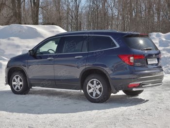 19 799 р. Защита заднего бампера (2 трубы Ø63 и 42 мм, нержавейка) SLITKOFF Honda Pilot YF6 дорестайлинг (2016-2019)  с доставкой в г. Вологда. Увеличить фотографию 2