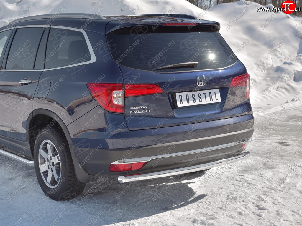 18 999 р. Защита заднего бампера (Ø63 мм, нержавейка) SLITKOFF Honda Pilot YF6 дорестайлинг (2016-2019)  с доставкой в г. Вологда