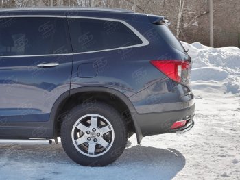 18 999 р. Защита заднего бампера (Ø63 мм, нержавейка) SLITKOFF Honda Pilot YF6 дорестайлинг (2016-2019)  с доставкой в г. Вологда. Увеличить фотографию 3