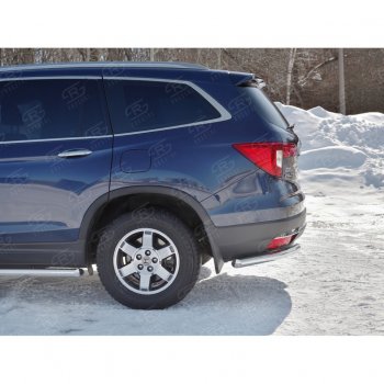 18 499 р. Защита заднего бампера (Ø63 мм уголки, нержавейка) SLITKOFF Honda Pilot YF6 дорестайлинг (2016-2019)  с доставкой в г. Вологда. Увеличить фотографию 3