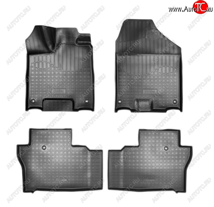3 299 р. Коврики салонные Noplast Honda Pilot YF6 рестайлинг (2018-2021) (Черный)  с доставкой в г. Вологда