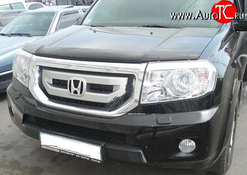 5 079 р. Дефлектор капота NovLine Honda Pilot YF4 рестайлинг (2011-2015)  с доставкой в г. Вологда