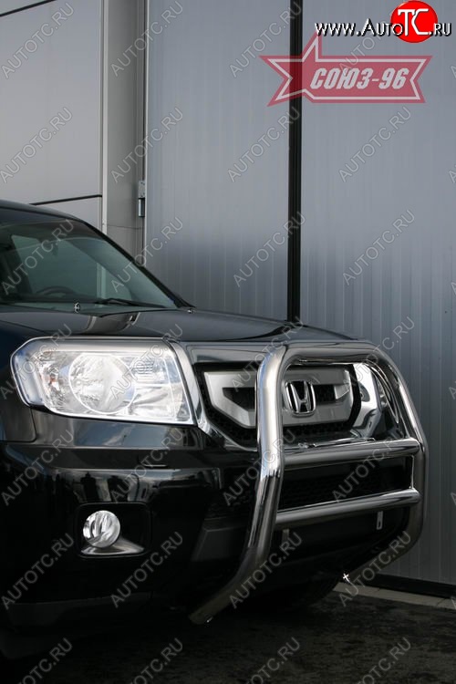 19 169 р. Защита переднего бампера Souz-96 (d76) Honda Pilot YF4 рестайлинг (2011-2015)  с доставкой в г. Вологда