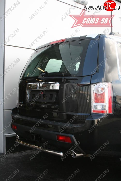 9 764 р. Защита заднего бампера Souz-96 (d60) Honda Pilot YF4 рестайлинг (2011-2015)  с доставкой в г. Вологда