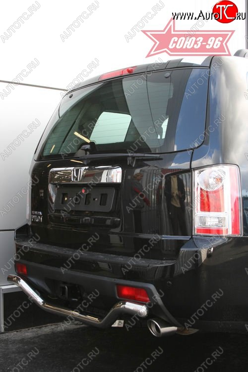 11 924 р. Защита заднего бампера Souz-96 (d60) Honda Pilot YF4 рестайлинг (2011-2015)  с доставкой в г. Вологда