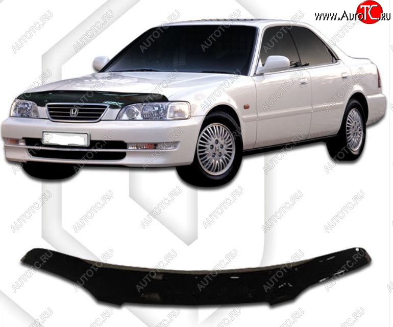 1 999 р. Дефлектор капота CA-Plastic Honda Saber 1 (1995-1998) (Classic черный, Без надписи)  с доставкой в г. Вологда