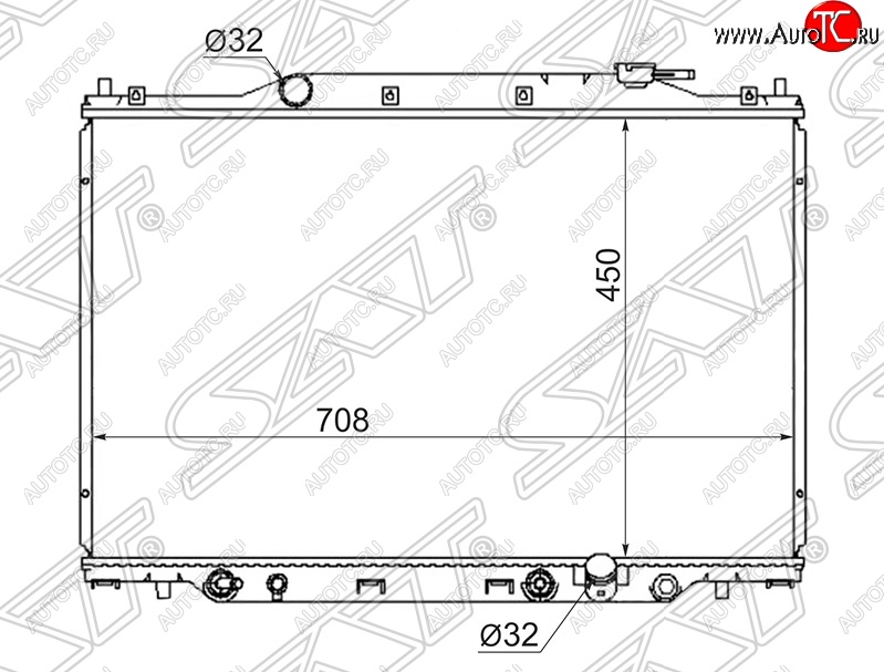 6 799 р. Радиатор двигателя SAT (пластинчатый, RF3-8, МКПП/АКПП) Honda StepWagon RF3,RF4 минивэн дорестайлинг (2001-2003)  с доставкой в г. Вологда