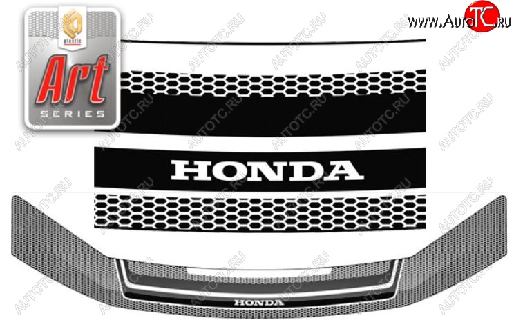 2 299 р. Дефлектор капота RK CA-Plastic  Honda StepWagon  RK (2009-2012) минивэн дорестайлинг (Серия Art белая)  с доставкой в г. Вологда