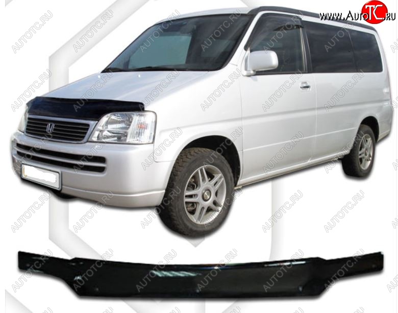 1 899 р. Дефлектор капота (RF1, RF2) CA-Plastic  Honda StepWagon  RF1,RF2 (1996-2001) минивэн дорестайлинг, минивэн рестайлинг (Classic черный, Без надписи)  с доставкой в г. Вологда