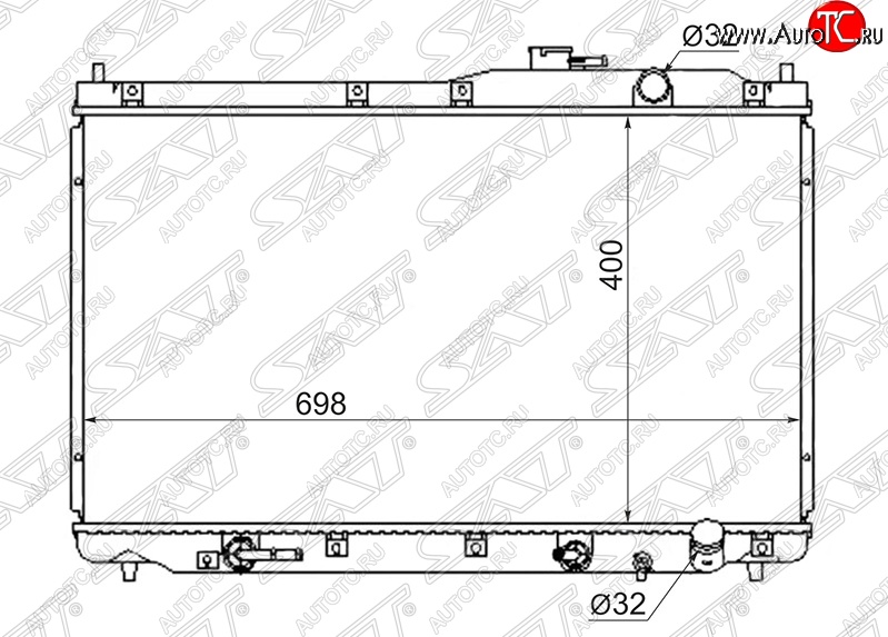 6 649 р. Радиатор двигателя SAT (пластинчатый, B20B, МКПП/АКПП)  Honda StepWagon  RF1,RF2 (1996-2001) минивэн дорестайлинг, минивэн рестайлинг  с доставкой в г. Вологда
