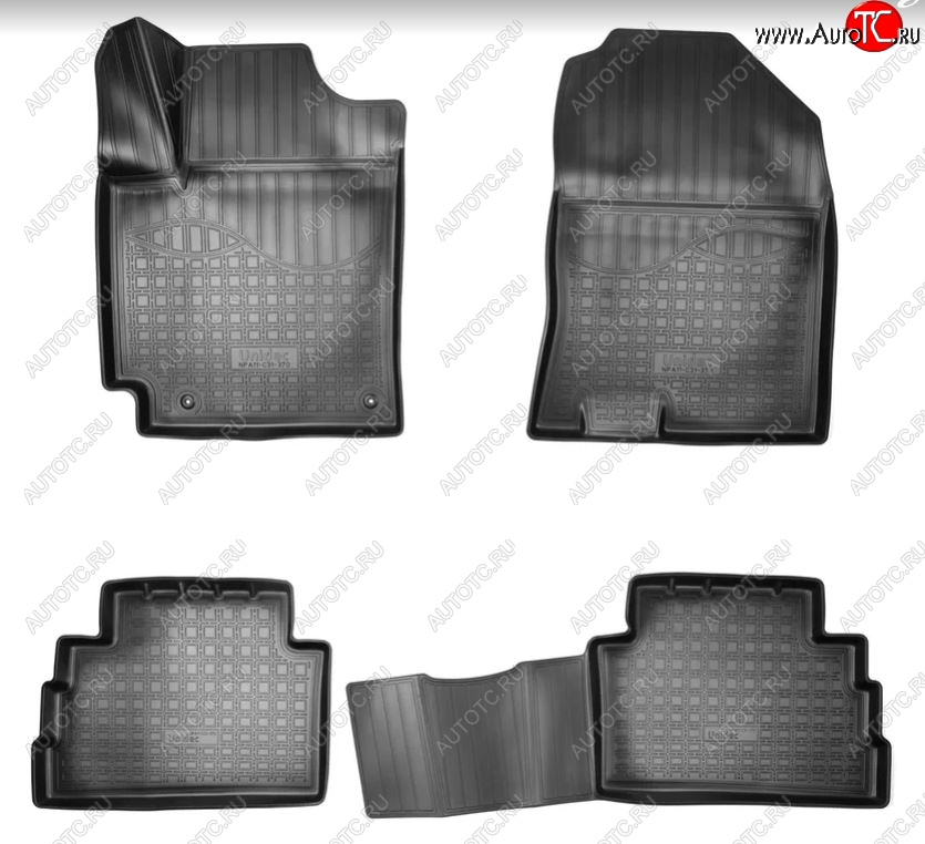 2 359 р. Коврики салонные Noplast (3D) Hyundai Kona OS дорестайлинг (2017-2021) (Черные)  с доставкой в г. Вологда