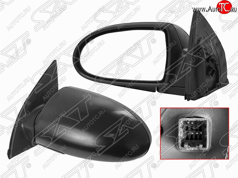2 399 р. Левое боковое зеркало заднего вида SAT (3 контакта) Hyundai Accent 3 MC седан (2005-2011) (Неокрашенное)  с доставкой в г. Вологда