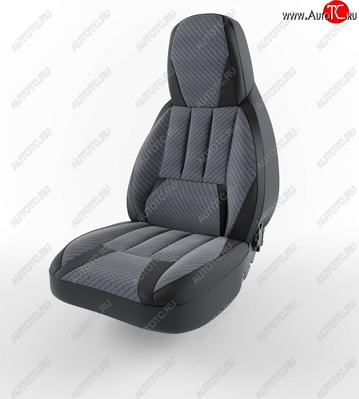 5 749 р. Чехлы для сидений Lord Autofashion Форсаж (экокожа) Hyundai Accent 2 LC седан дорестайлинг (ТагАЗ) (1999-2012) (Черный, вставка жаккард Зигзаг)  с доставкой в г. Вологда
