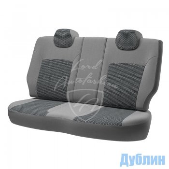 5 749 р. Чехлы для сидений Lord Autofashion Дублин (жаккард, спинка 40/60, 2 П-образных подголовника)  Hyundai Accent  седан ТагАЗ (2001-2012) (Серый, вставка Сеул серый)  с доставкой в г. Вологда. Увеличить фотографию 2