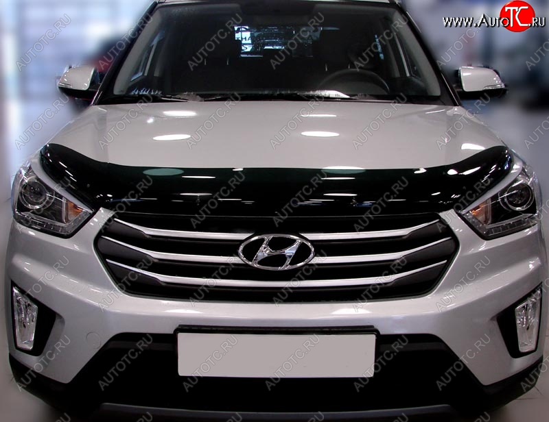 3 299 р. Дефлектор капота SIM Hyundai Creta GS дорестайлинг (2015-2019)  с доставкой в г. Вологда