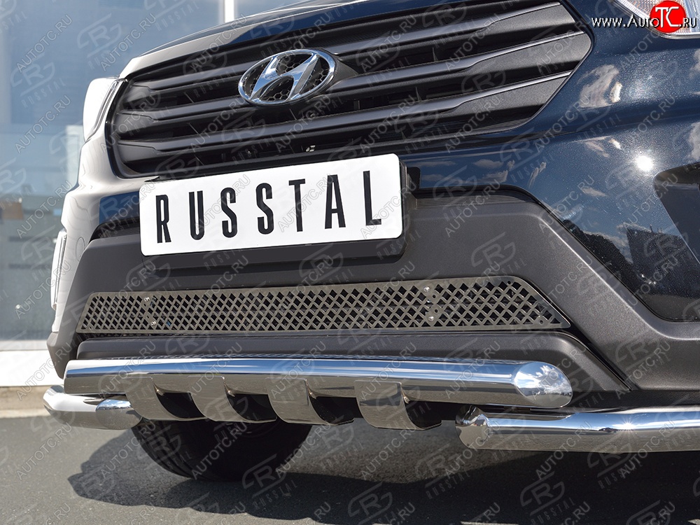 2 989 р. Решетка радиатора Russtal Hyundai Creta GS дорестайлинг (2015-2019)  с доставкой в г. Вологда