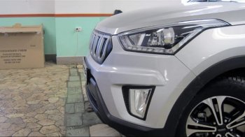 8 099 р. Решётка радиатора Next Hyundai Creta GS дорестайлинг (2015-2019) (цвет: Чёрный матовый с серебристым выделением ноздрей)  с доставкой в г. Вологда. Увеличить фотографию 2