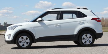 8 649 р. Комплект рейлингов АПС Hyundai Creta GS дорестайлинг (2015-2019) (Серебристые без поперечин )  с доставкой в г. Вологда. Увеличить фотографию 8