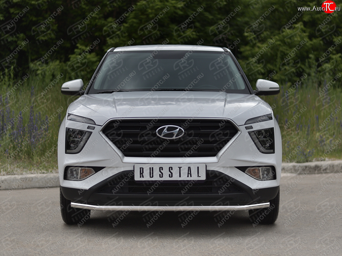 13 399 р. Защита переднего бампера (Ø42 мм, нержавейка) SLITKOFF Hyundai Creta SU (2020-2022)  с доставкой в г. Вологда