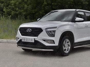 13 399 р. Защита переднего бампера (Ø42 мм, нержавейка) SLITKOFF Hyundai Creta SU (2020-2022)  с доставкой в г. Вологда. Увеличить фотографию 2