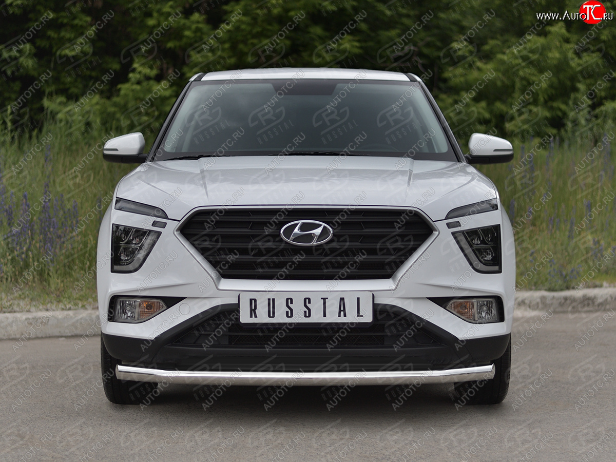 14 549 р. Защита переднего бампера (Ø63 мм, нержавейка) SLITKOFF Hyundai Creta SU (2020-2022)  с доставкой в г. Вологда