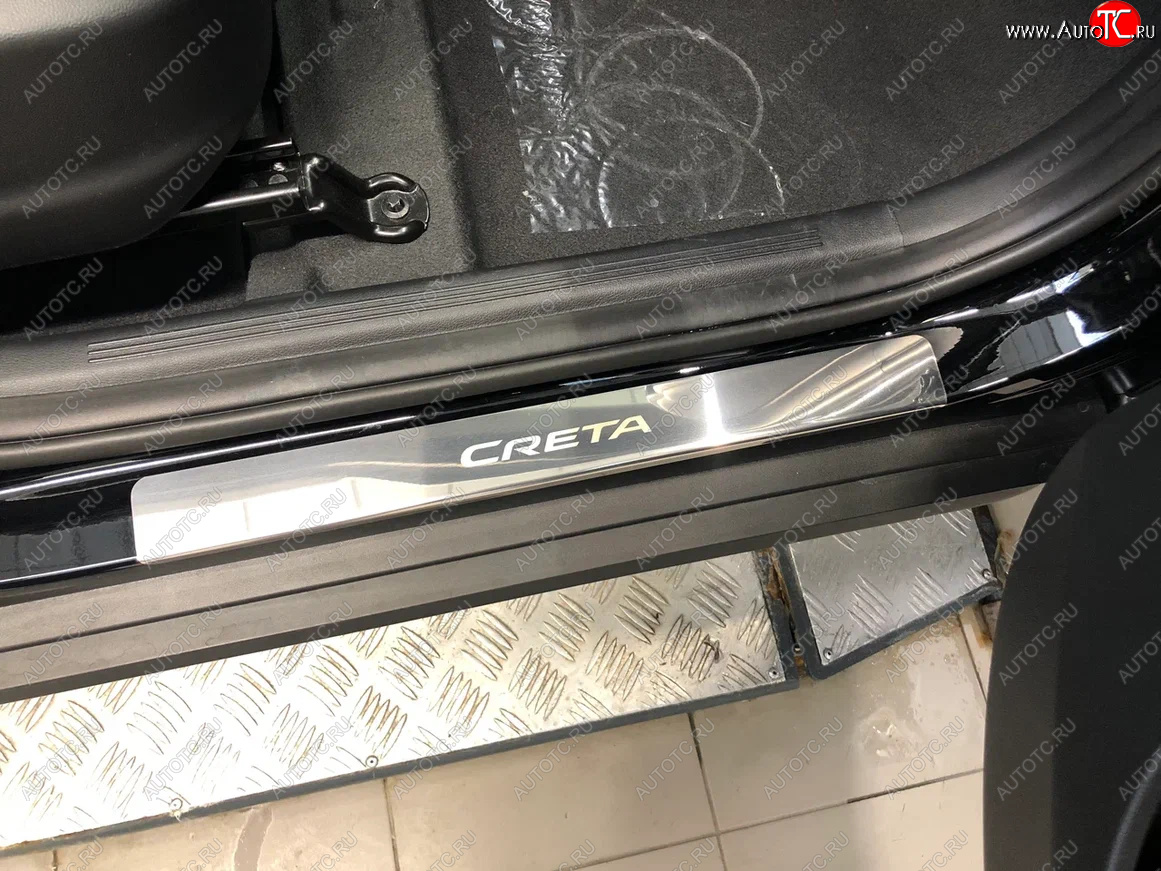 2 179 р. Накладки порожков салона INOX  Hyundai Creta  SU (2020-2022) (Нержавеющая сталь)  с доставкой в г. Вологда