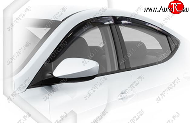 1 999 р. Дефлектора окон CA-Plastiс  Hyundai Elantra  AD (2016-2020) дорестайлинг, рестайлинг (Classic полупрозрачный, Без хром.молдинга)  с доставкой в г. Вологда