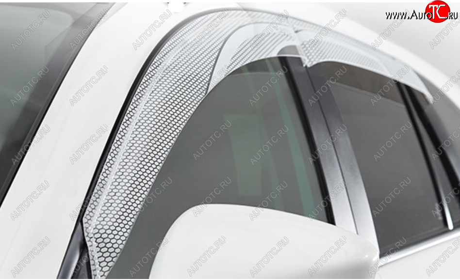 2 159 р. Дефлектора окон CA-Plastic  Hyundai Elantra  CN7 (2020-2023) (Серия Art белая)  с доставкой в г. Вологда