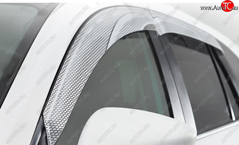 2 159 р. Дефлектора окон CA-Plastic  Hyundai Elantra  CN7 (2020-2023) (Серия Art серебро)  с доставкой в г. Вологда