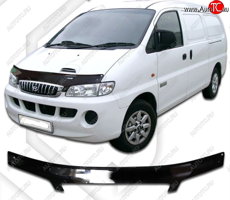 2 199 р. Дефлектор капота CA-Plastic Hyundai Starex/H1 A1 дорестайлинг (1997-2004) (Classic черный, Без надписи)  с доставкой в г. Вологда