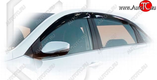 1 899 р. Дефлектора окон CA-Plastiс  Hyundai I30  2 GD (2011-2017) дорестайлинг универсал, рестайлинг универсал (Classic полупрозрачный, Без хром молдингов)  с доставкой в г. Вологда