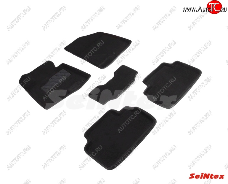 6 699 р. Комплект ворсовых 
 ковриков в салон Seintex (3D) Hyundai I30 3 PD хэтчбэк (2017-2020) (Черный)  с доставкой в г. Вологда