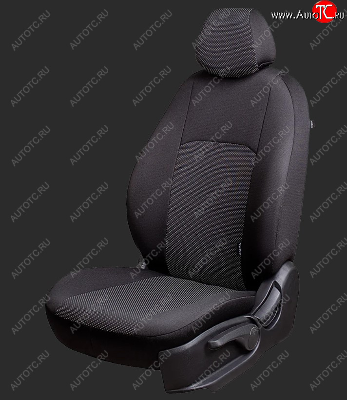 4 389 р. Чехлы для сидений Lord Autofashion Дублин (жаккард) Hyundai I30 2 GD дорестайлинг, хэтчбэк 5 дв. (2011-2015) (Черный, вставка Ёж Белый)  с доставкой в г. Вологда