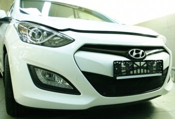 1 599 р. Сетка в воздухозаборник бампера Arbori (15 мм) Hyundai I30 2 GD дорестайлинг универсал (2011-2015) (Черная)  с доставкой в г. Вологда. Увеличить фотографию 2