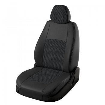 Чехлы для сидений Lord Autofashion Турин (экокожа, жаккард) Hyundai I30 2 GD дорестайлинг, хэтчбэк 5 дв. (2011-2015) (Чёрный, вставка жаккард Вега)
