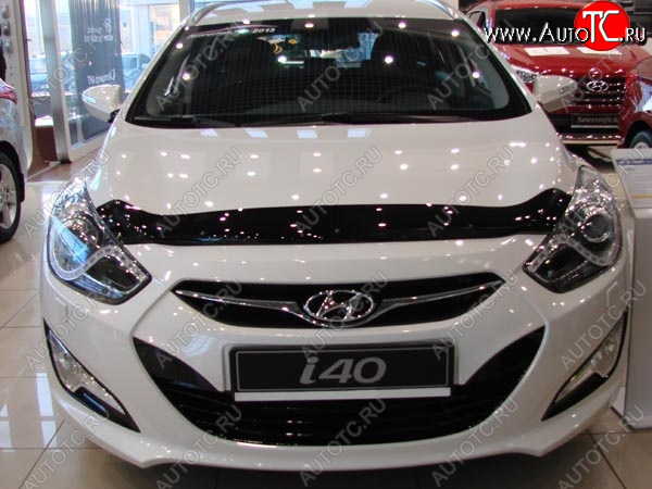 3 299 р. Дефлектор капота SIM Hyundai I40 1 VF дорестайлинг седан (2011-2015)  с доставкой в г. Вологда
