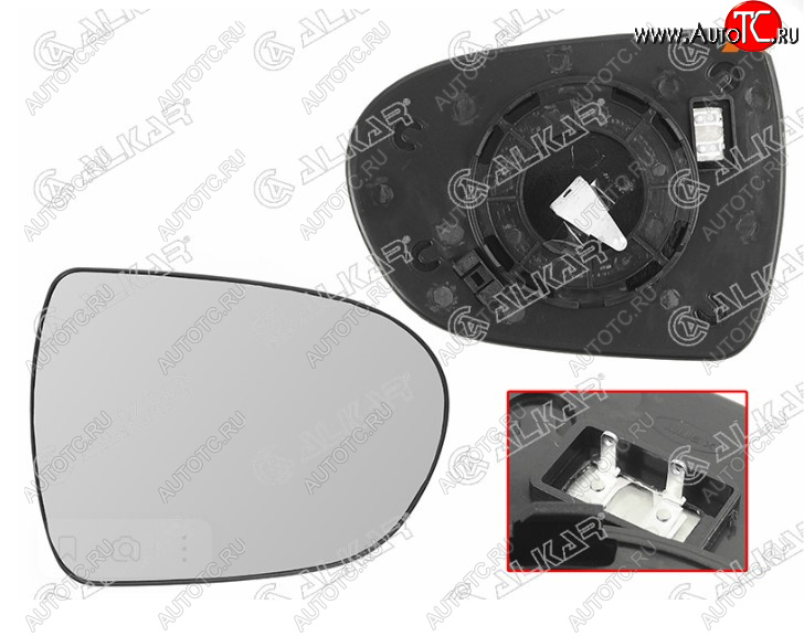 1 259 р. Правое полотно зеркала ALCAR (сферическое с обогревом) Hyundai I40 1 VF дорестайлинг седан (2011-2015)  с доставкой в г. Вологда