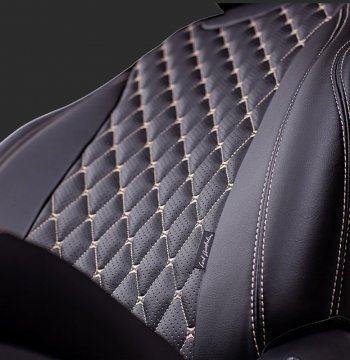 17 449 р. Чехлы для сидений Lord Autofashion Байрон (экокожа, спинка 40/60+подлокотник+ отдел. бок, 3 Г-образных подголовника) Hyundai I40 1 VF дорестайлинг седан (2011-2015) (Черный, вставка черная, строчка бежевая)  с доставкой в г. Вологда. Увеличить фотографию 2