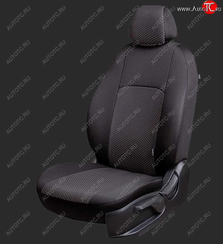 6 799 р. Чехлы для сидений Lord Autofashion Дублин (жаккард, спинка 40/60+подлокотник+отд. бок, 3 Г-образных подголовника) Hyundai I40 1 VF дорестайлинг седан (2011-2015) (Черный, вставка Сеул серый)  с доставкой в г. Вологда