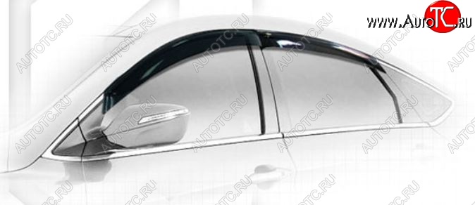 1 999 р. Дефлектор капота CA-Plastiс Hyundai I40 1 VF дорестайлинг седан (2011-2015) (Classic полупрозрачный, Без хром.молдинга)  с доставкой в г. Вологда