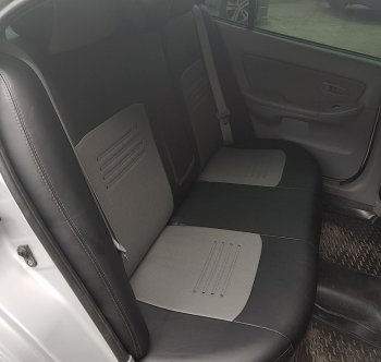 6 799 р. Чехлы для сидений Lord Autofashion Турин (экокожа) Hyundai I40 1 VF дорестайлинг седан (2011-2015) (Чёрный, вставка серая)  с доставкой в г. Вологда. Увеличить фотографию 3