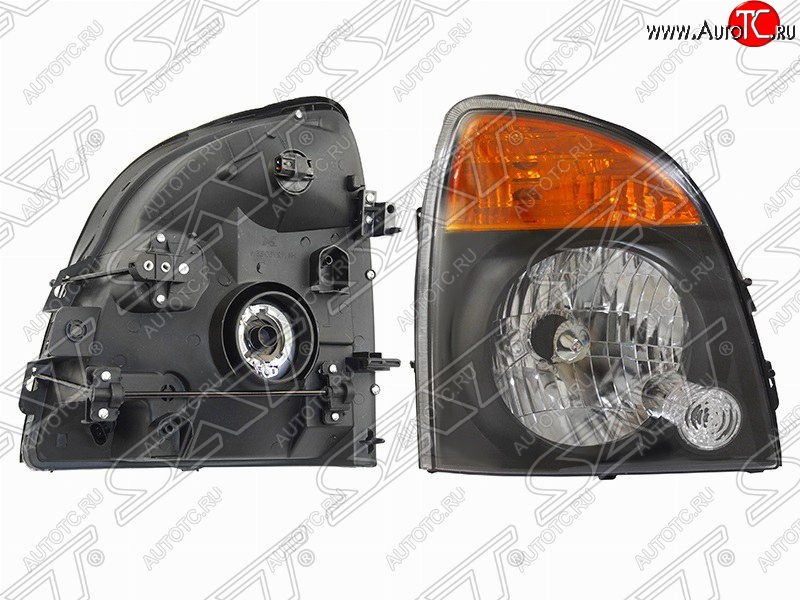 3 299 р. Фара передняя SAT (левая, черная) Hyundai Porter AU,KR (1996-2011)  с доставкой в г. Вологда