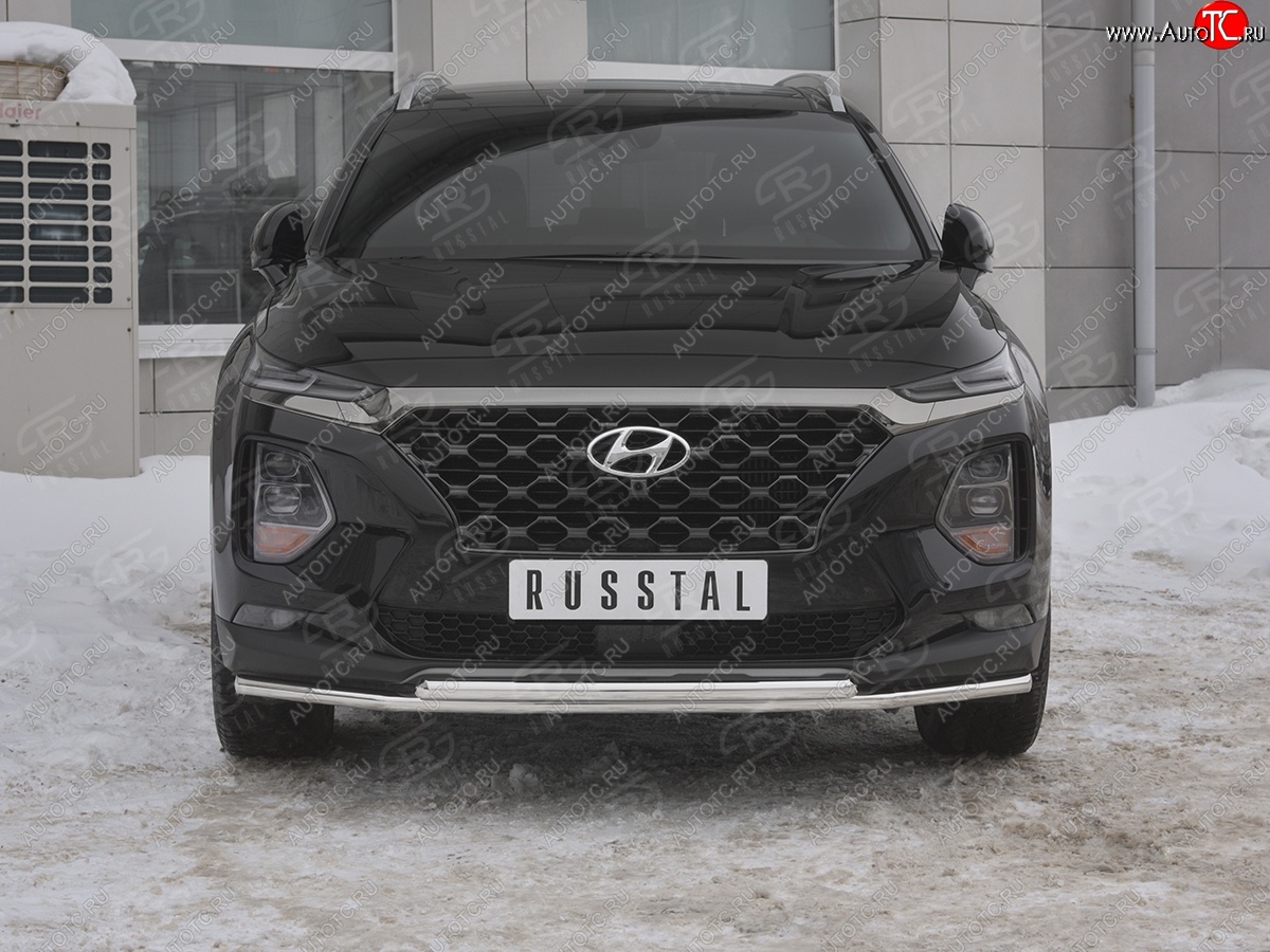 19 299 р. Защита переднего бампера из труб d42 SLITKOFF Hyundai Santa Fe TM дорестайлинг (2018-2021)  с доставкой в г. Вологда